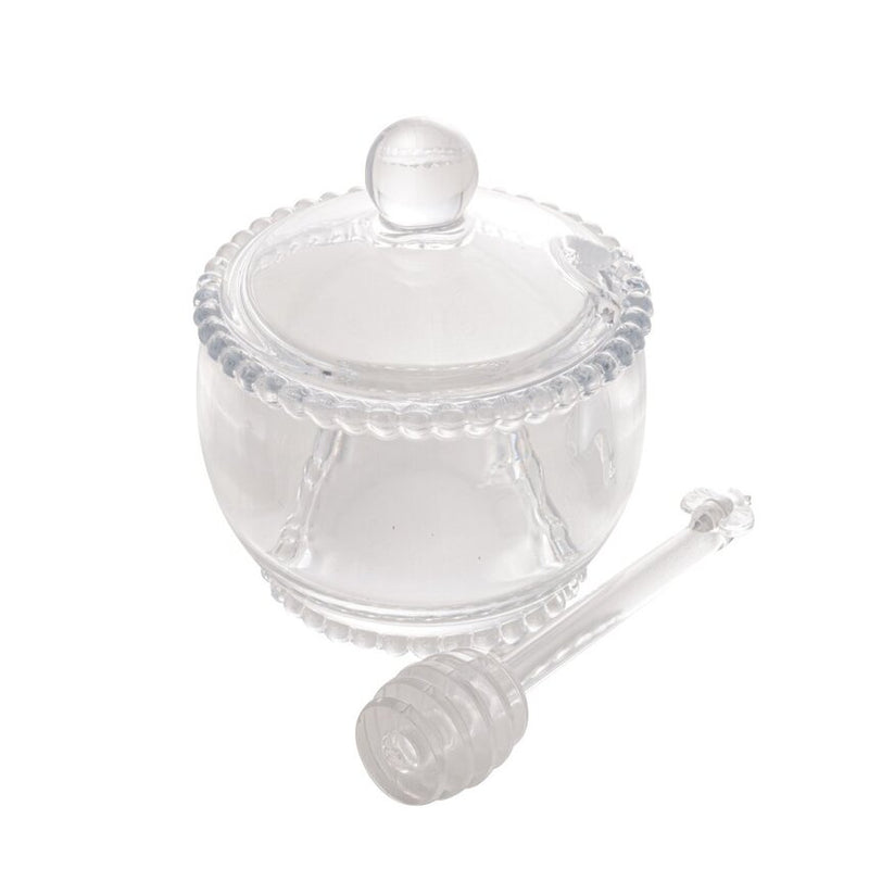 Meleira de Cristal com Colher Pearl - DoceLar Loja
