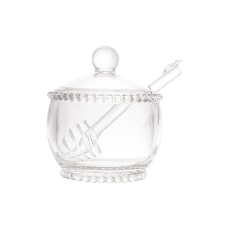 Meleira de Cristal com Colher Pearl - DoceLar Loja