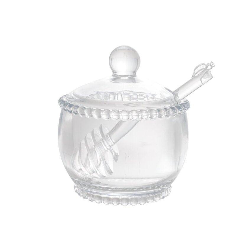 Meleira de Cristal com Colher Pearl - DoceLar Loja