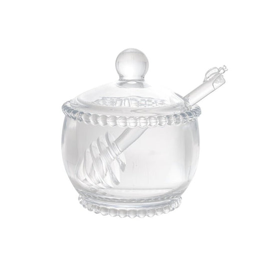 Meleira de Cristal com Colher Pearl - DoceLar Loja