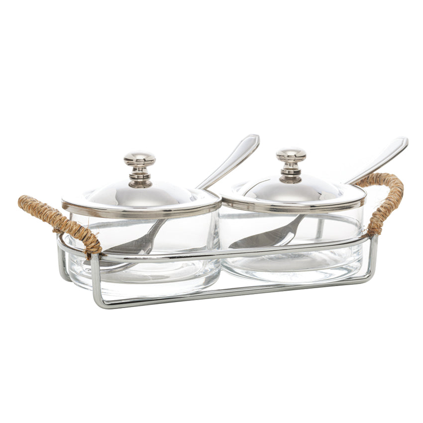 Porta Geléia de Aço Inox com Alça em Sisal Nature - DoceLar Loja