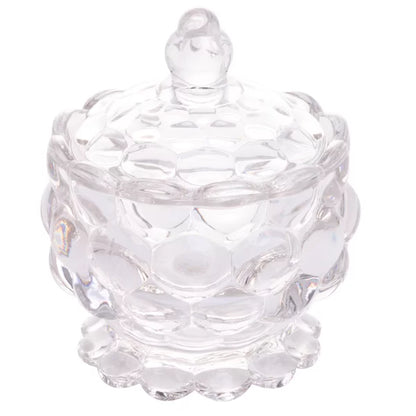 Potiche Decorativo C/ Pé de Cristal Bolhas - DoceLar Loja