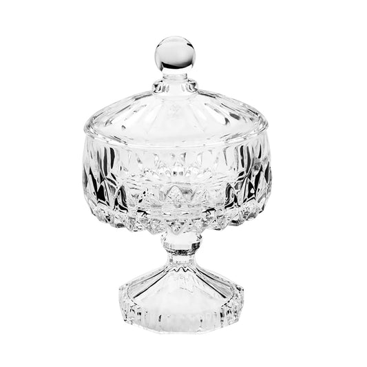 Potiche Decorativo de Cristal com Pé Louise - DoceLar Loja