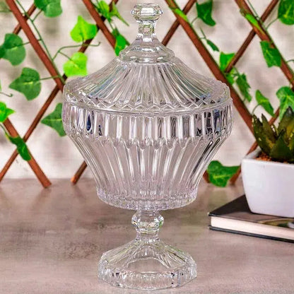 Potiche de Cristal com Pé Renaissance - DoceLar Loja