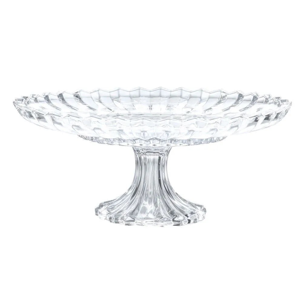 Prato De Bolo Com Pé Cristal Geneva - DoceLar Loja