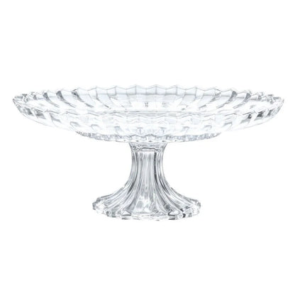 Prato De Bolo Com Pé Cristal Geneva - DoceLar Loja