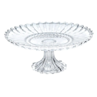 Prato De Bolo Com Pé Cristal Geneva - DoceLar Loja