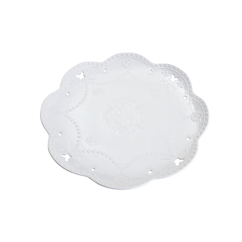 Prato de Porcelana Butterfly Branco - DoceLar Loja