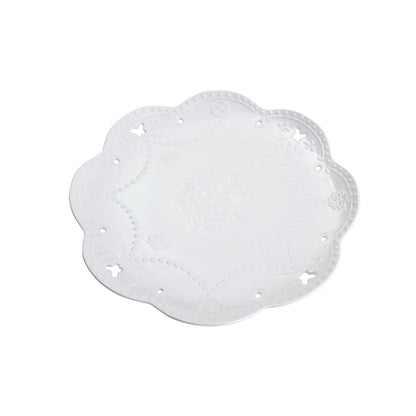 Prato de Porcelana Butterfly Branco - DoceLar Loja