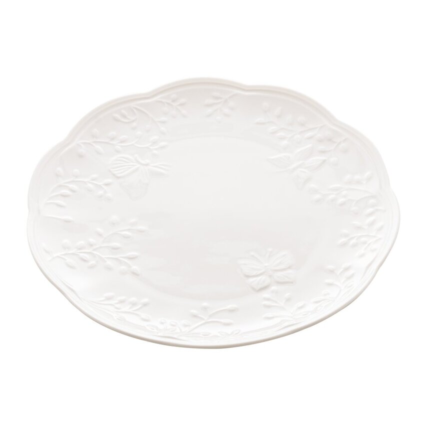 Prato Raso de Porcelana Butterfly Flower - DoceLar Loja