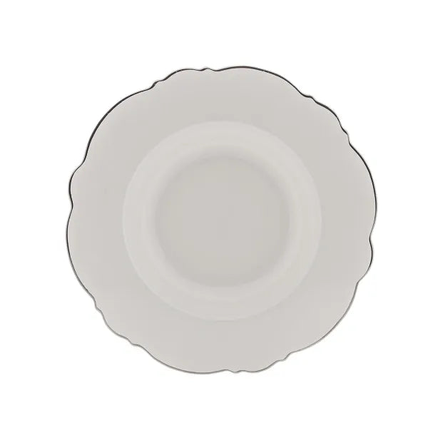 Cj 6 Pratos Fundos Maldivas Fio Prata - DoceLar Loja