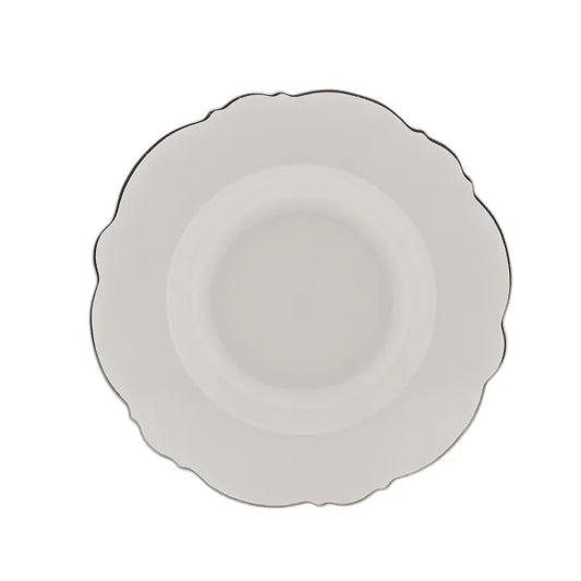 Cj 6 Pratos Fundos Maldivas Fio Prata - DoceLar Loja