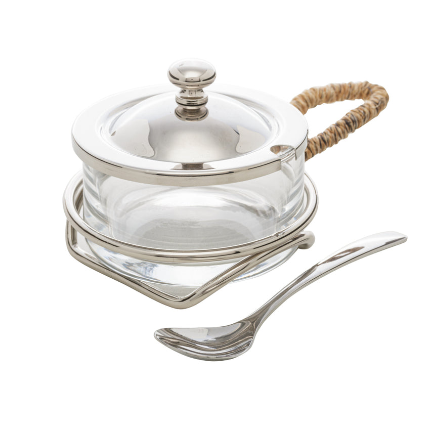 Queijeira de Aço Inox e Alça em Sisal Nature - DoceLar Loja