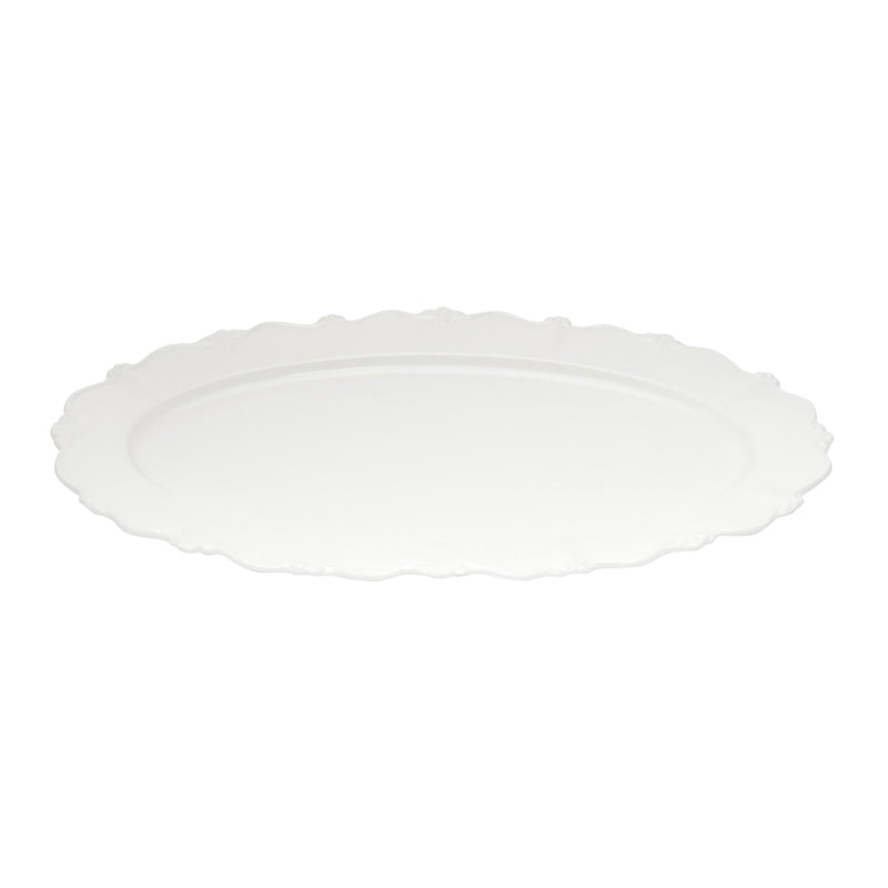 Travessa Oval de Porcelana Fancy Branco - DoceLar Loja