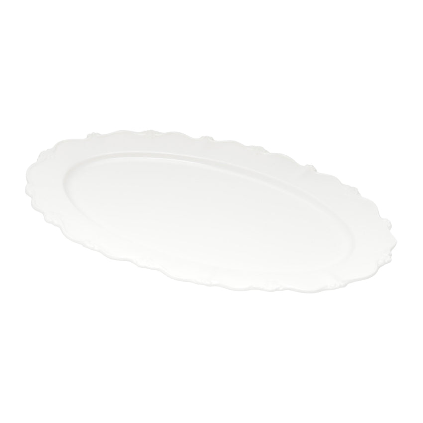 Travessa Oval de Porcelana Fancy Branco - DoceLar Loja