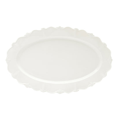 Travessa Oval de Porcelana Fancy Branco - DoceLar Loja
