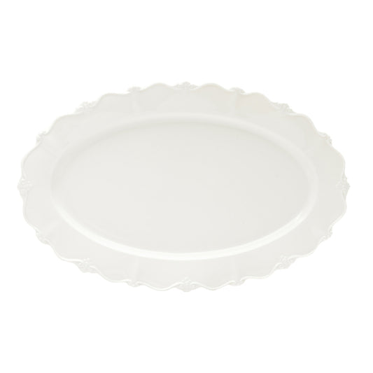 Travessa Oval de Porcelana Fancy Branco - DoceLar Loja