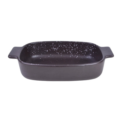 Travessa Retangular em Faiança com Alça Branca e Marrom - DoceLar Loja