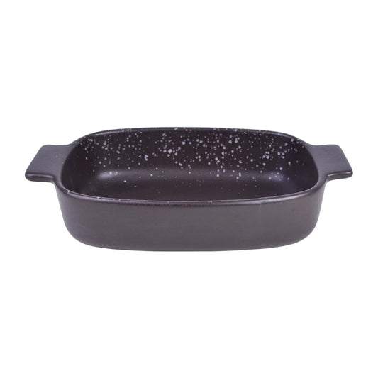 Travessa Retangular em Faiança com Alça Branca e Marrom - DoceLar Loja