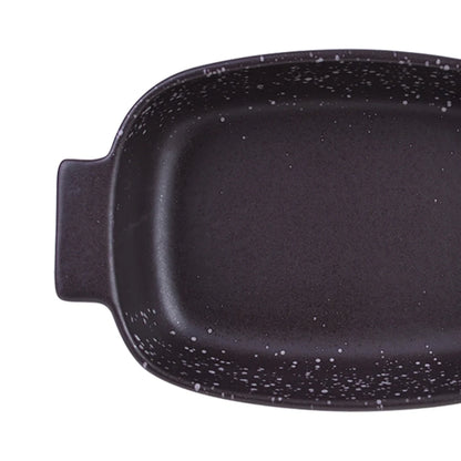 Travessa Retangular em Faiança com Alça Branca e Marrom - DoceLar Loja