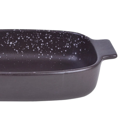 Travessa Retangular em Faiança com Alça Branca e Marrom - DoceLar Loja