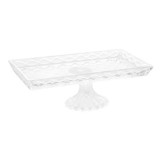 Travessa para Servir de Cristal com Pé Diamond - DoceLar Loja