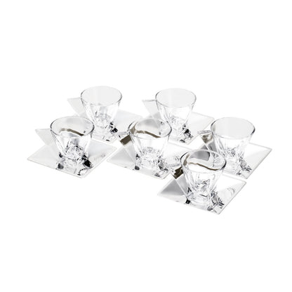 Cj 6 Xícaras Chá c/Pires Veneza Aço Inox - DoceLar Loja