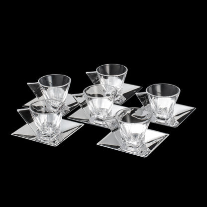 Cj 6 Xícaras Chá c/Pires Veneza Aço Inox - DoceLar Loja