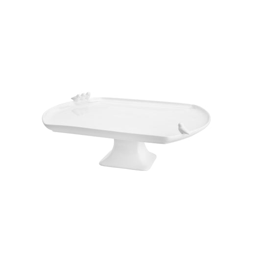 Prato com Pé Birds Porcelana