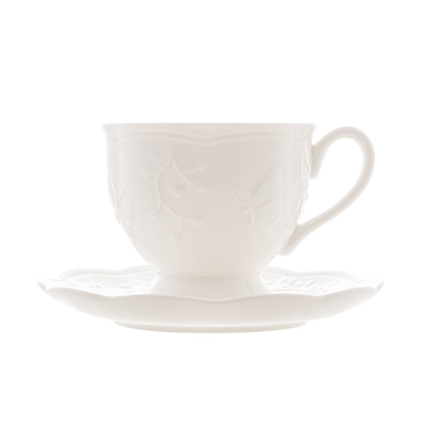 Xícara de Chá de Porcelana Butterfly Flower - DoceLar Loja