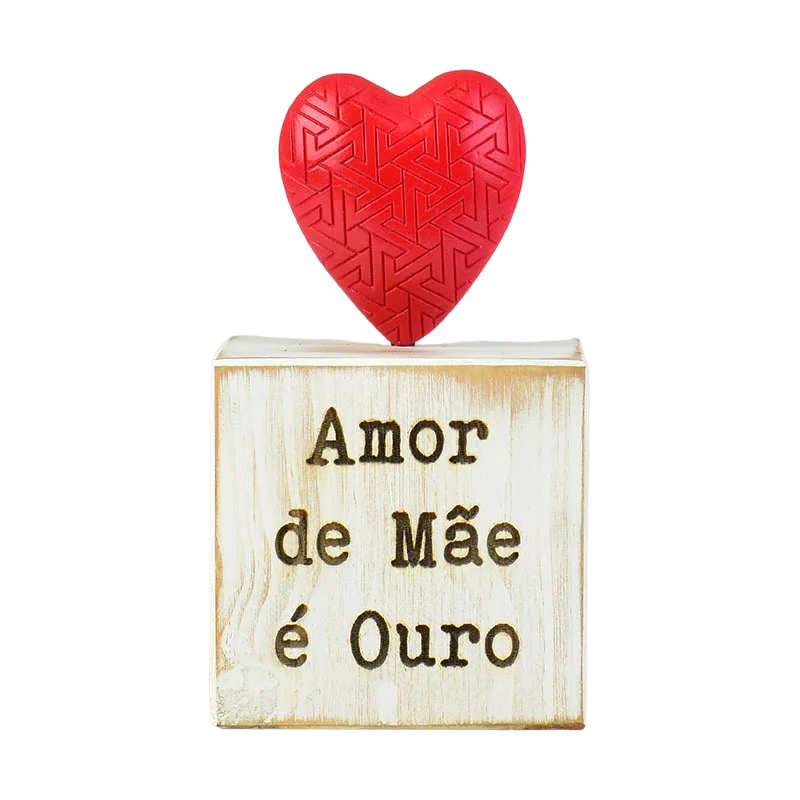 Enfeite Amor De Mãe em Madeira - DoceLar Loja