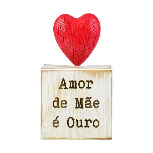 Enfeite Amor De Mãe em Madeira - DoceLar Loja