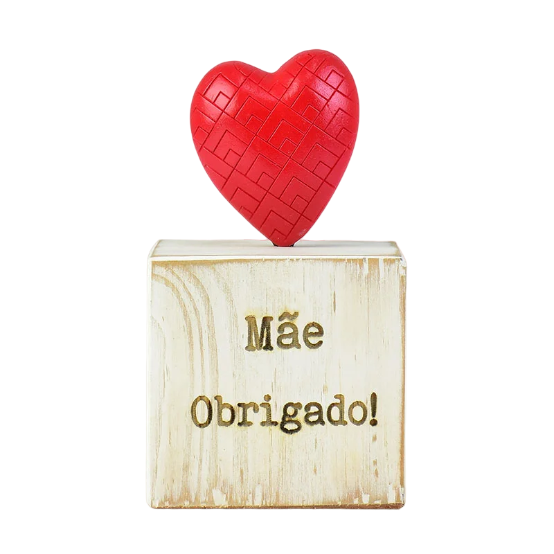 Enfeite Mãe Obrigado em Madeira - DoceLar Loja