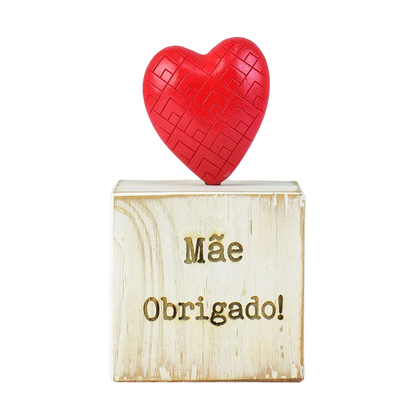 Enfeite Mãe Obrigado em Madeira - DoceLar Loja