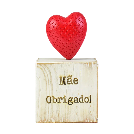 Enfeite Mãe Obrigado em Madeira - DoceLar Loja