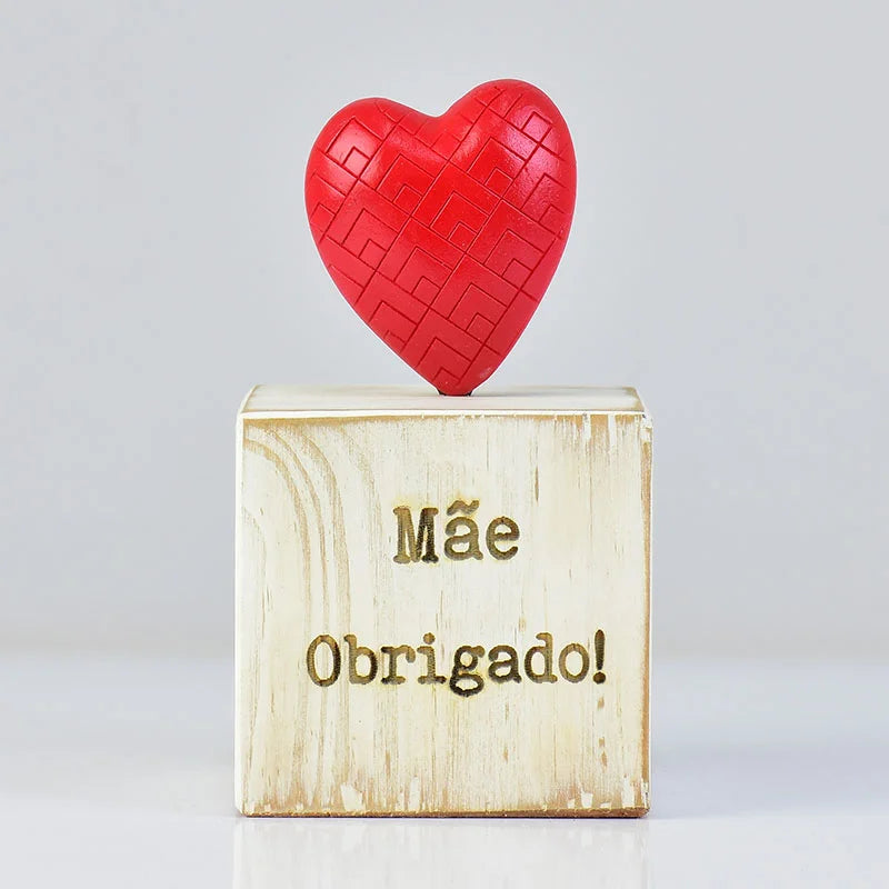 Enfeite Mãe Obrigado em Madeira - DoceLar Loja